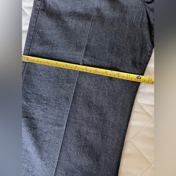 Dark gray cropped capri jeans stone washed look comfy loose straight leg US 16 - Picture 14 of 15